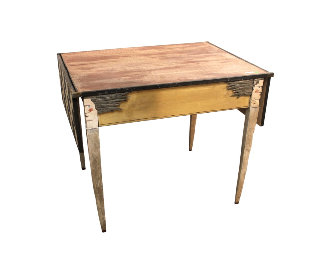 Dale Hale primitive country table, drop leaf, artist decorated, custom made (1 of 5)