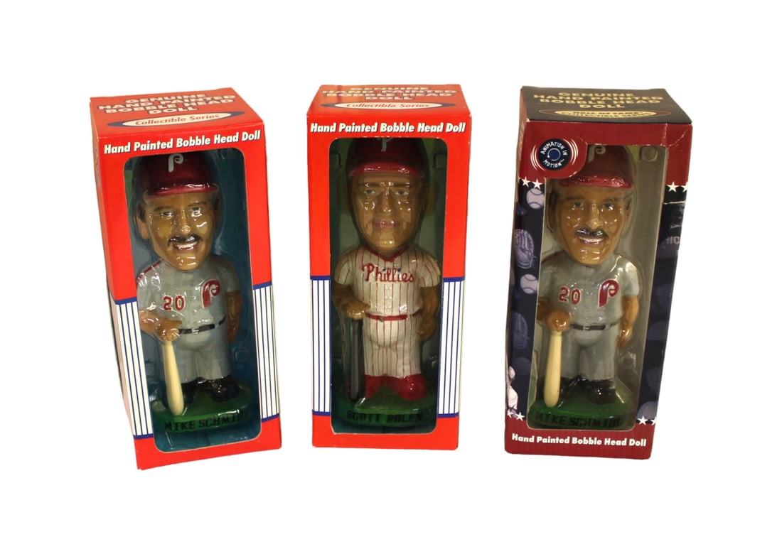 3 Phillies Vintage bobbleheads, mint in box (1 of 3)