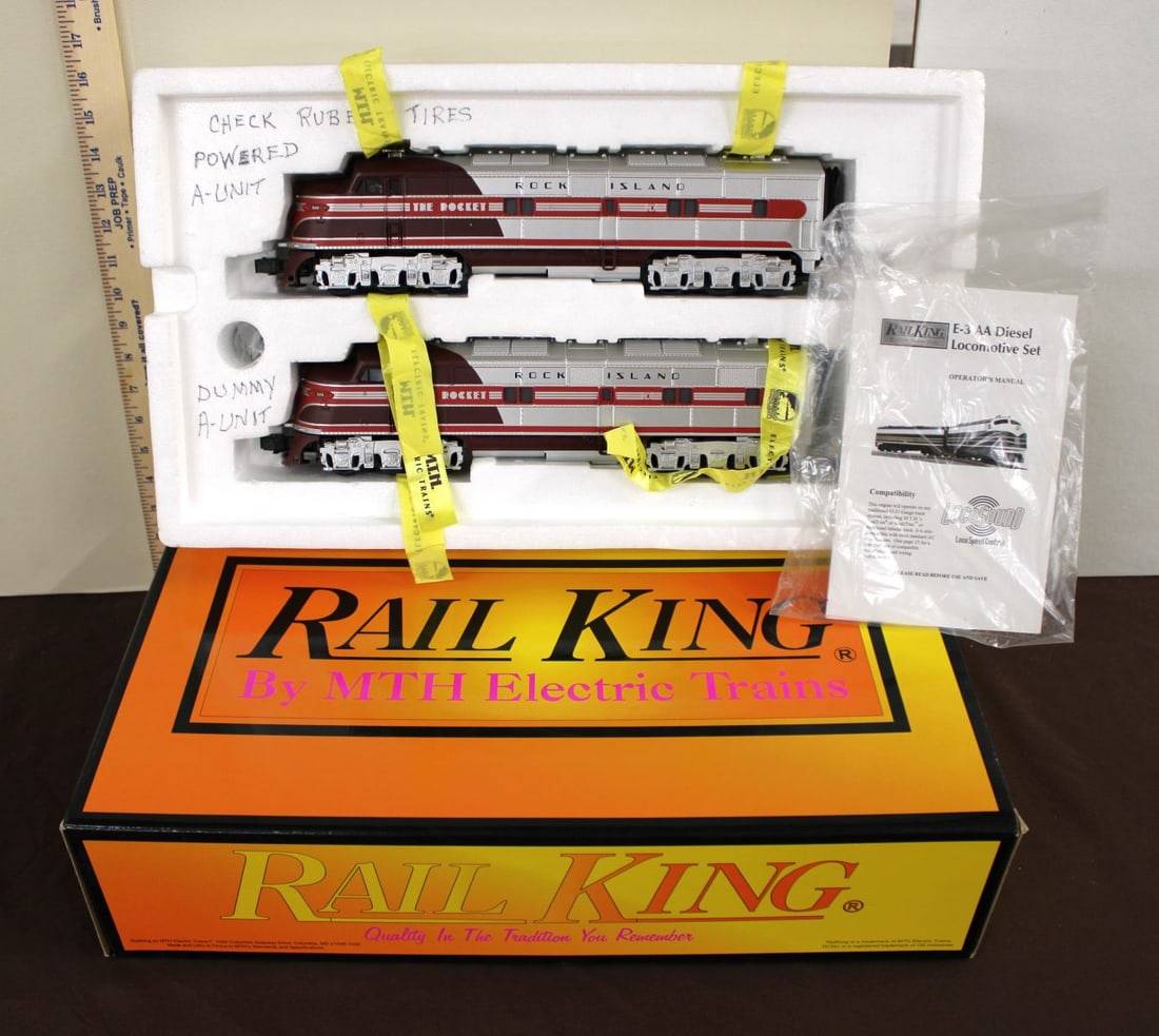 Rail King by M.T.H. Electric Trains E-3AA Diesel Engine Set, like new in box (1 of 3)