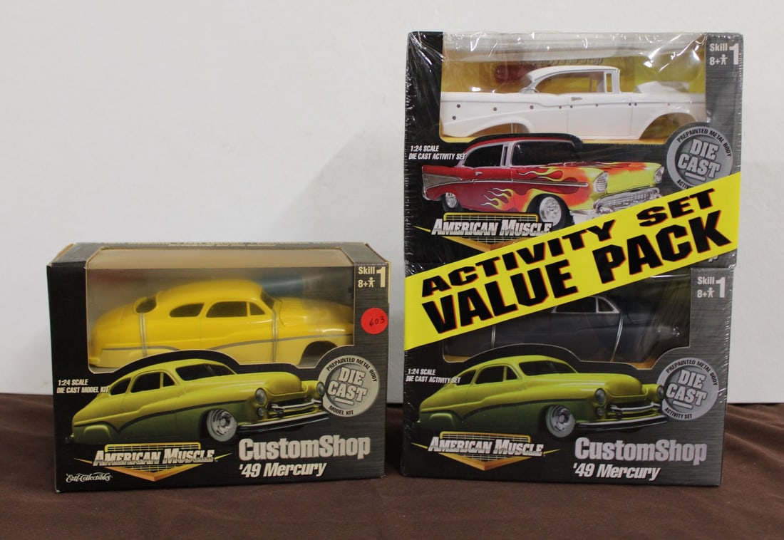 3 American Muscle Custom Shop Die Cast Model Kits 124 Scale, 1949