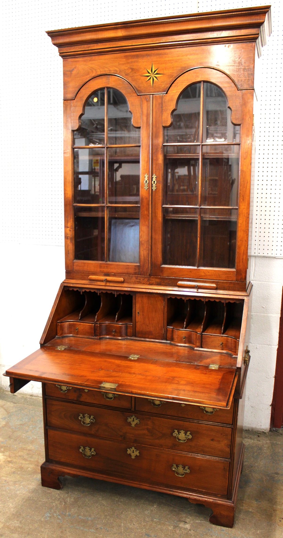 Quality Solid Chestnut Secretary Bookcase (1 of 8)