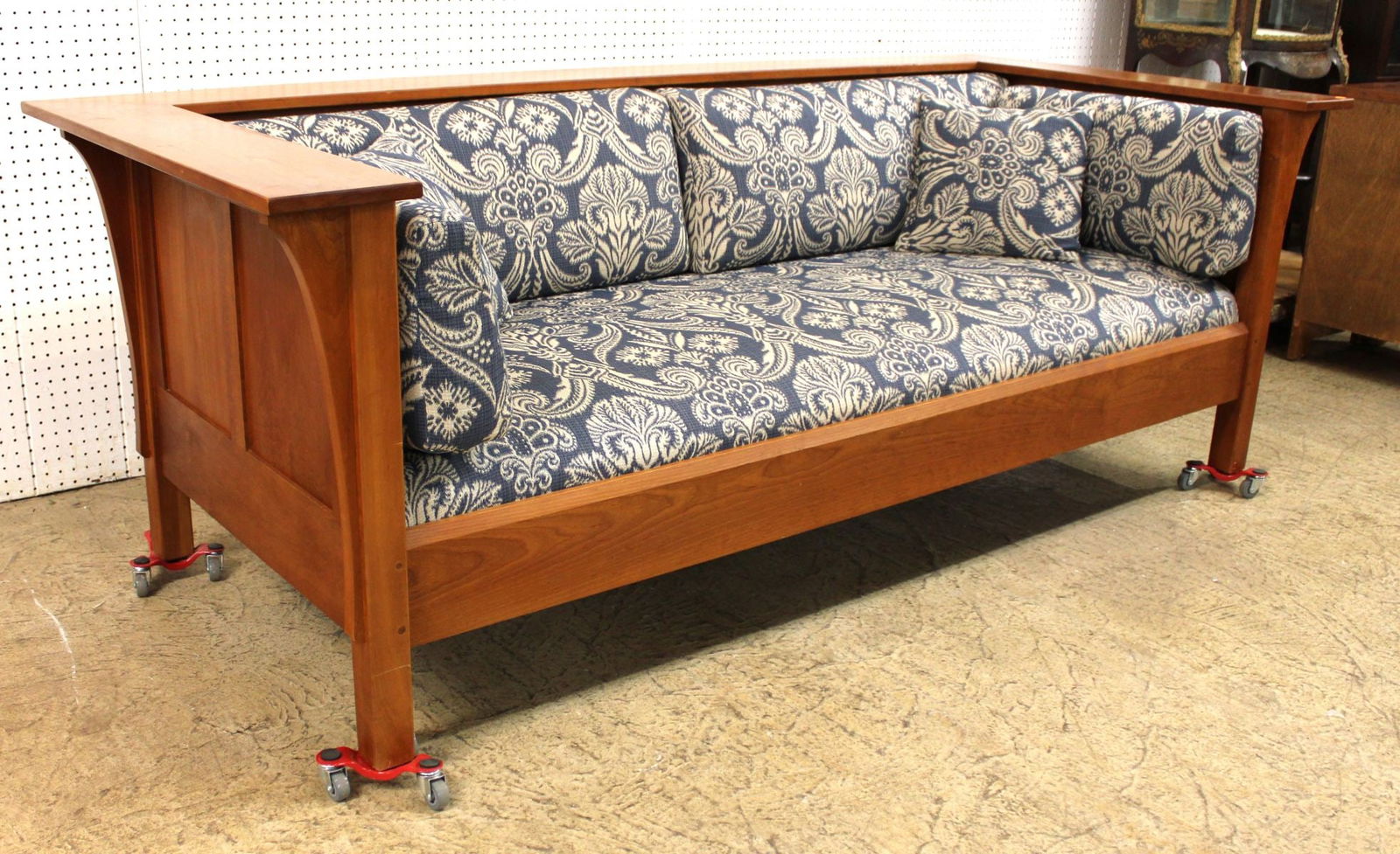 Stickley Even Arm Paneled Mission Sofa - Solid Cherry (1 of 7)