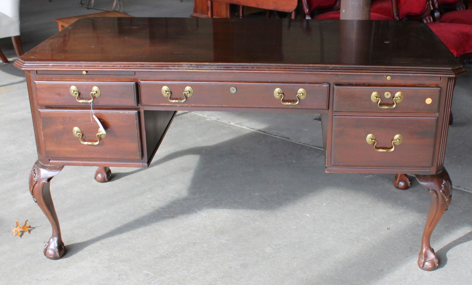 Ethan Allen Shell Carved Desk with B/C Feet (1 of 4)