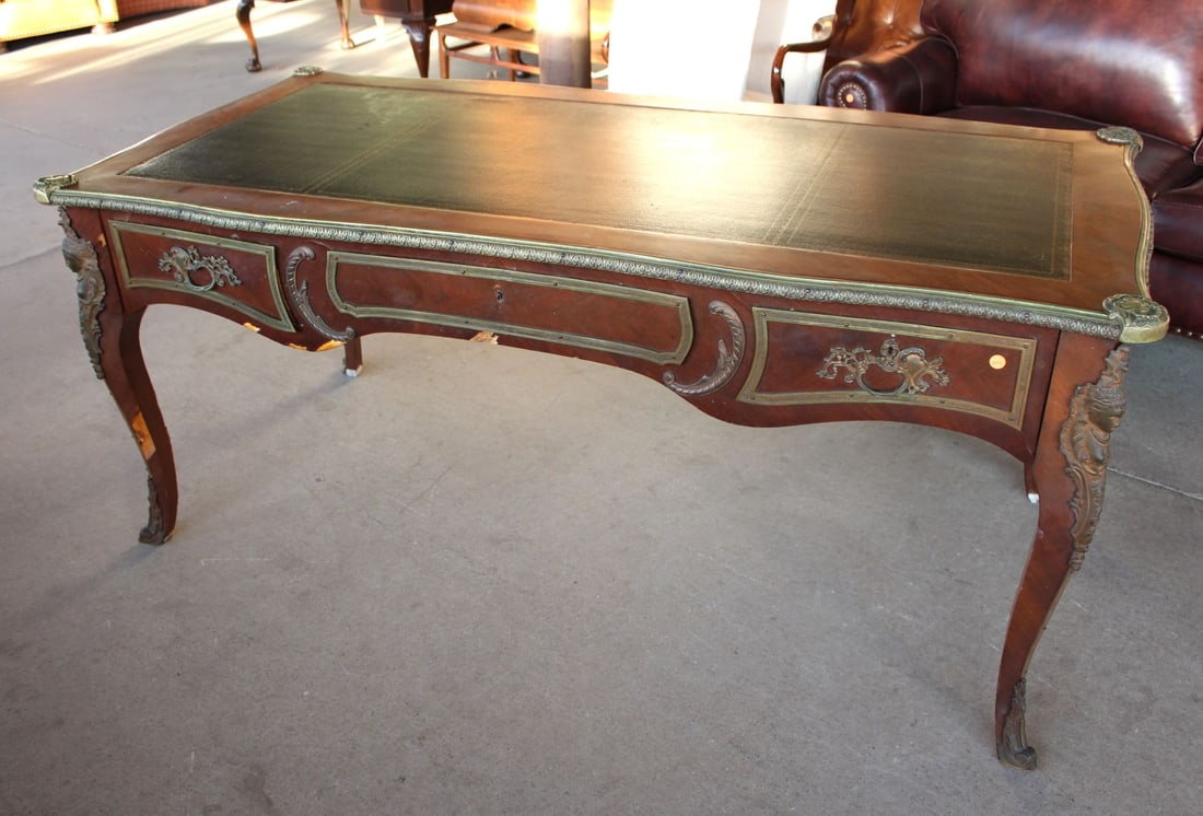 Antique French Leather Bronze Desk (1 of 9)