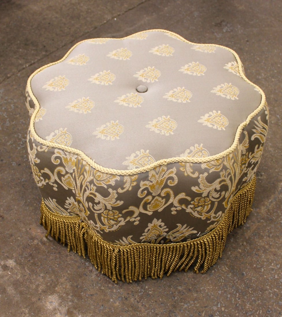 Petite Fancy Ottoman with Tassel Fringe (1 of 2)
