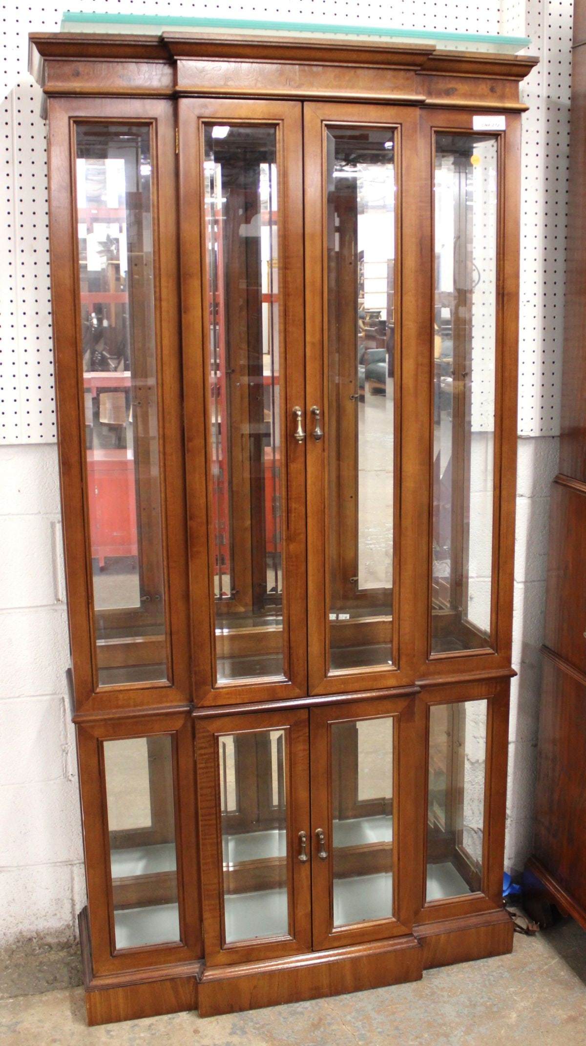 Pulaski burl walnut display case cabinet (1 of 2)