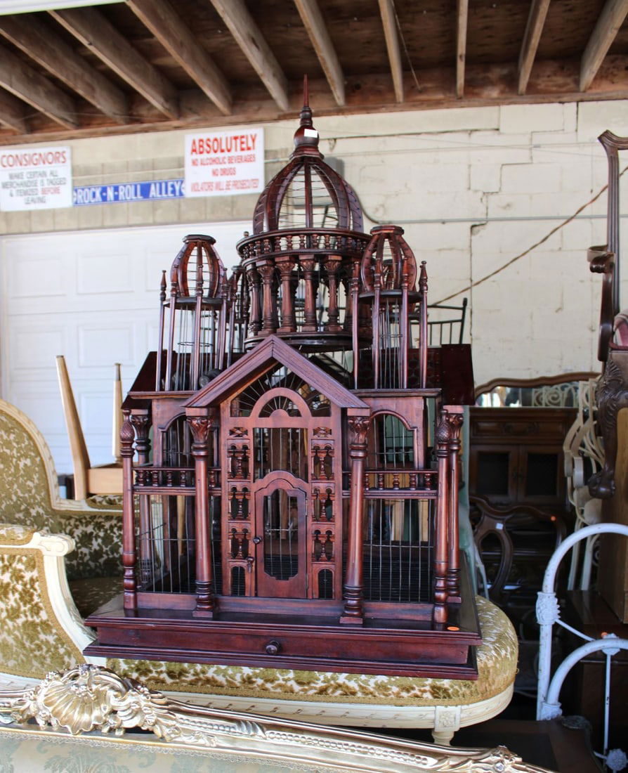 Solid mahogany decorative bird cage (1 of 5)