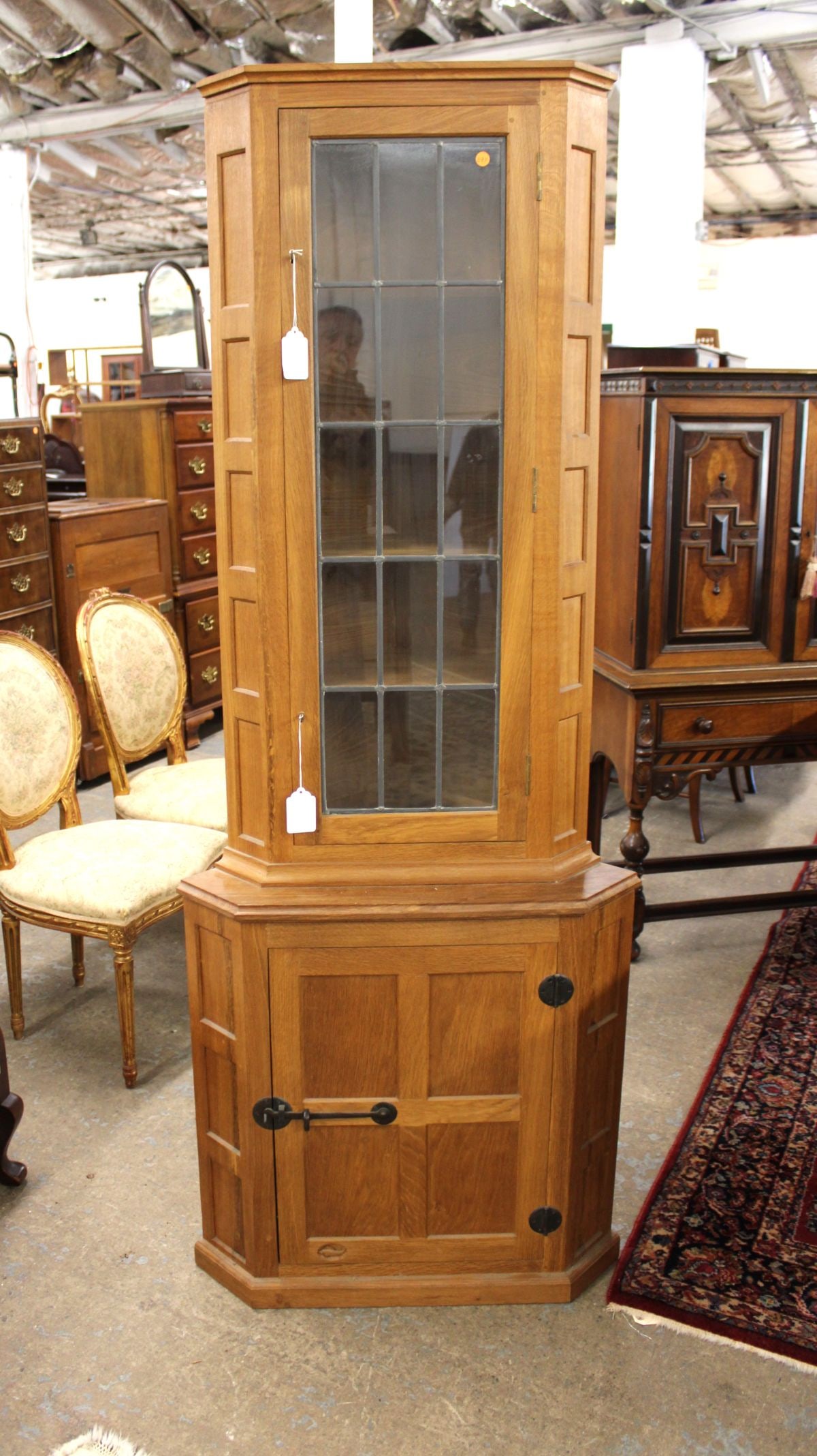 Oak Corner Cabinet, Derek Slater, Fisherman, Yorkshire Critter Coll. (1 of 5)