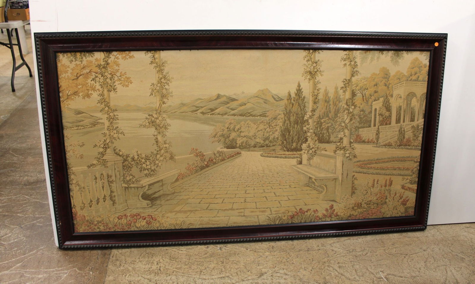 Semi Antique French needlepoint Point Framed Tapestry (1 of 2)