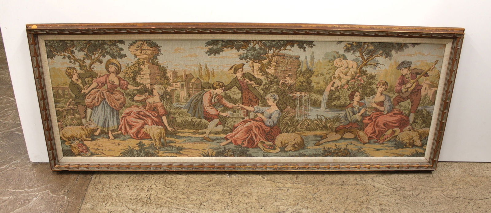 Mid Century Vintage French style needlepoint tapestry (1 of 4)
