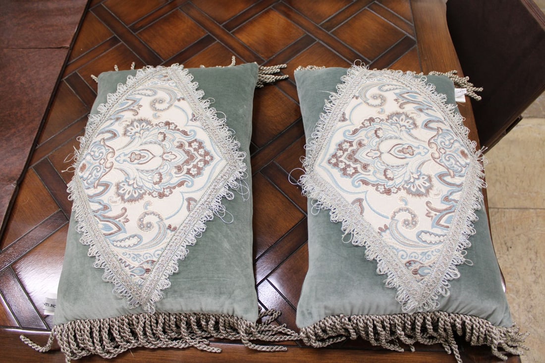 Pair of Sentiments decorator pillows 18"w x 11"w x 6"d (1 of 2)