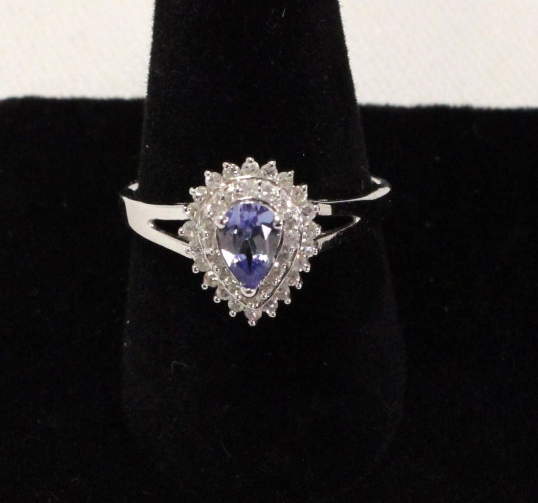 14kt White Gold .38 ctw Diamond .35ct Tanzanite Ring (1 of 3)
