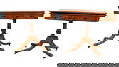 Pair Antique Regency flip top game tables, structurally sound & original condition with one have