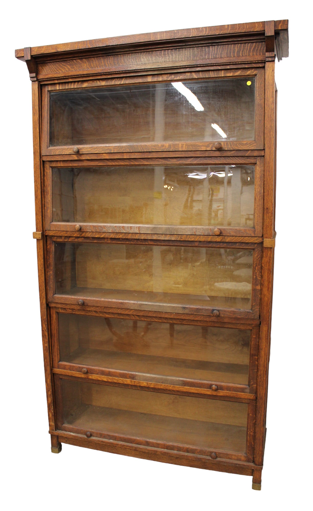 RARE model all quartersawn oak 5 stack Barrister bookcase in original found condition, nice model, (1 of 5)