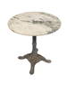 Antique marble top on cast iron base round lamp table in original found condition, structurally