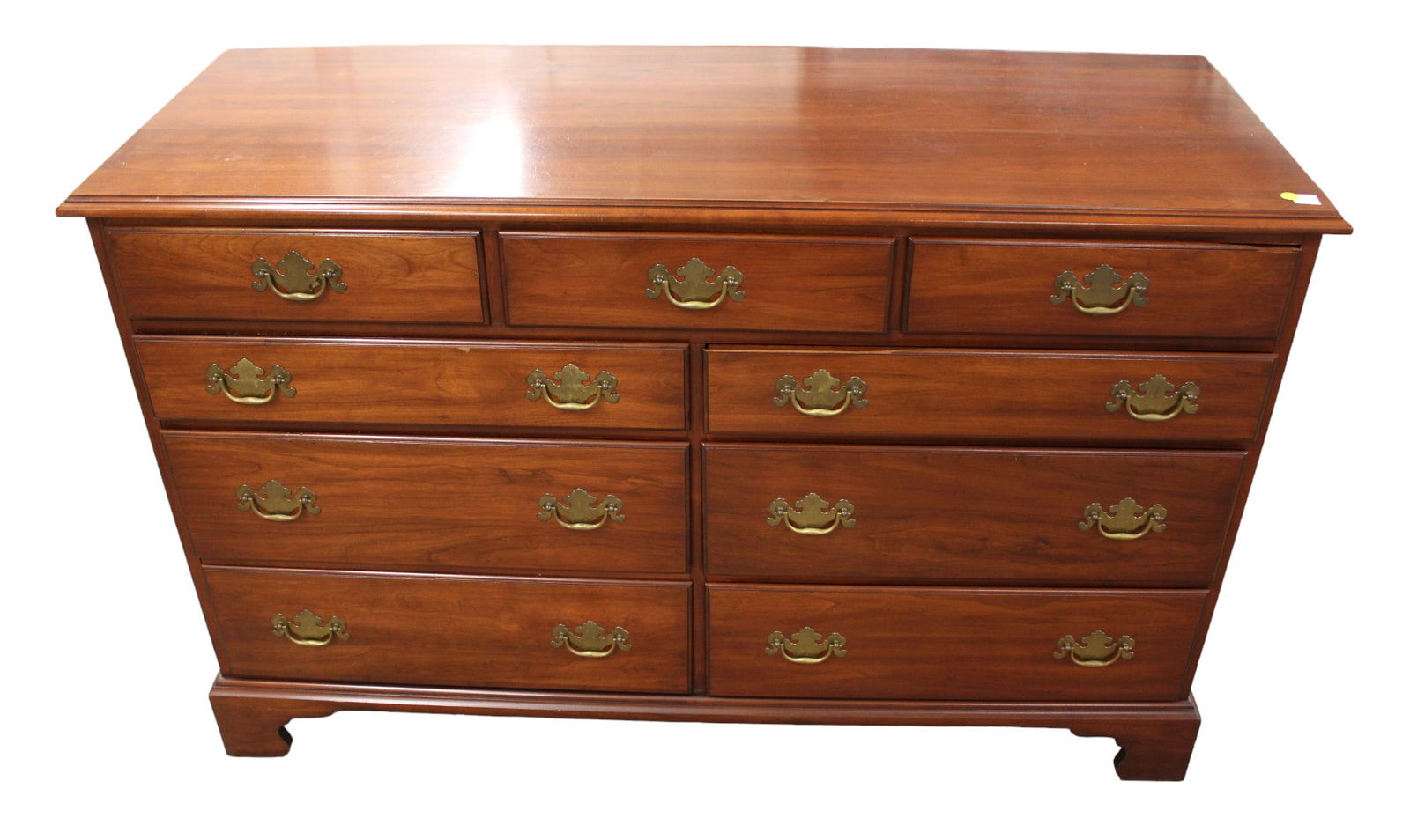 Henkel Harris solid cherry 9 drawer low chest, structurally sound with issues on drawer trim (see (1 of 4)