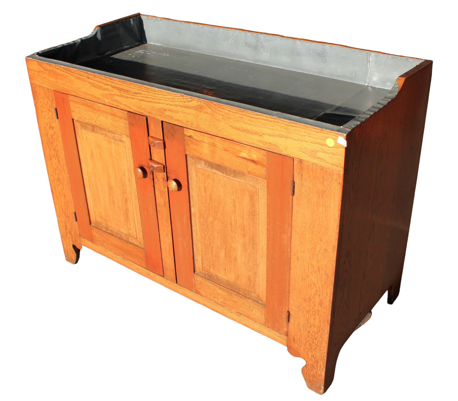 Antique Zinc Lined 2 Door Country Dry Sink, Structurally Sound & In