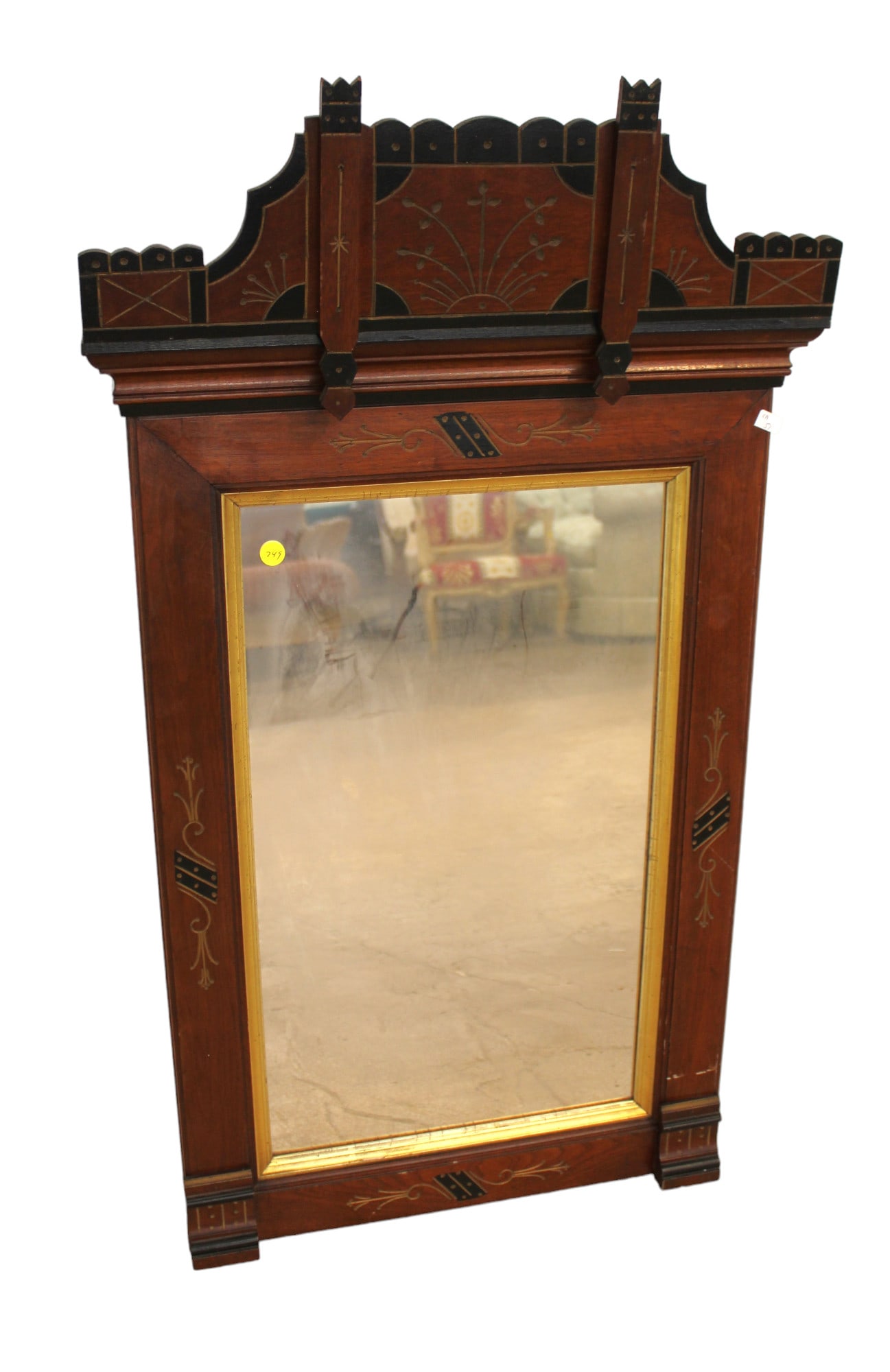 Antique walnut Victorian mirror, original finish, good condition for age & structurally sound. 22"w (1 of 4)