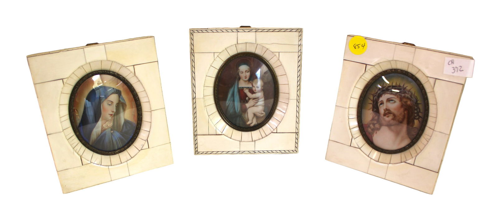 3 antique miniature religious framed portraits (1 of 3)