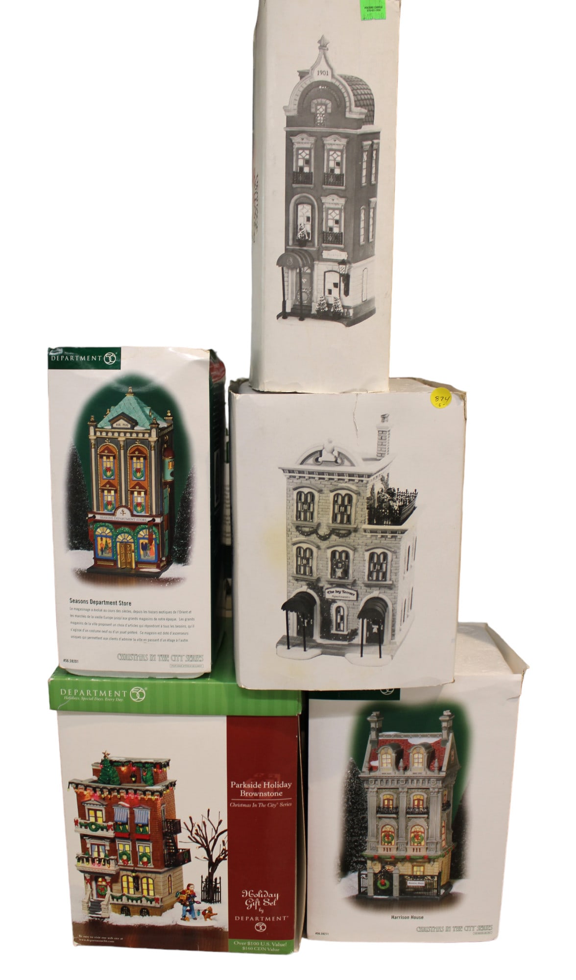 5 Department 56 Christmas in the City Series in boxes: no guarantee that all parts are here or been (1 of 2)