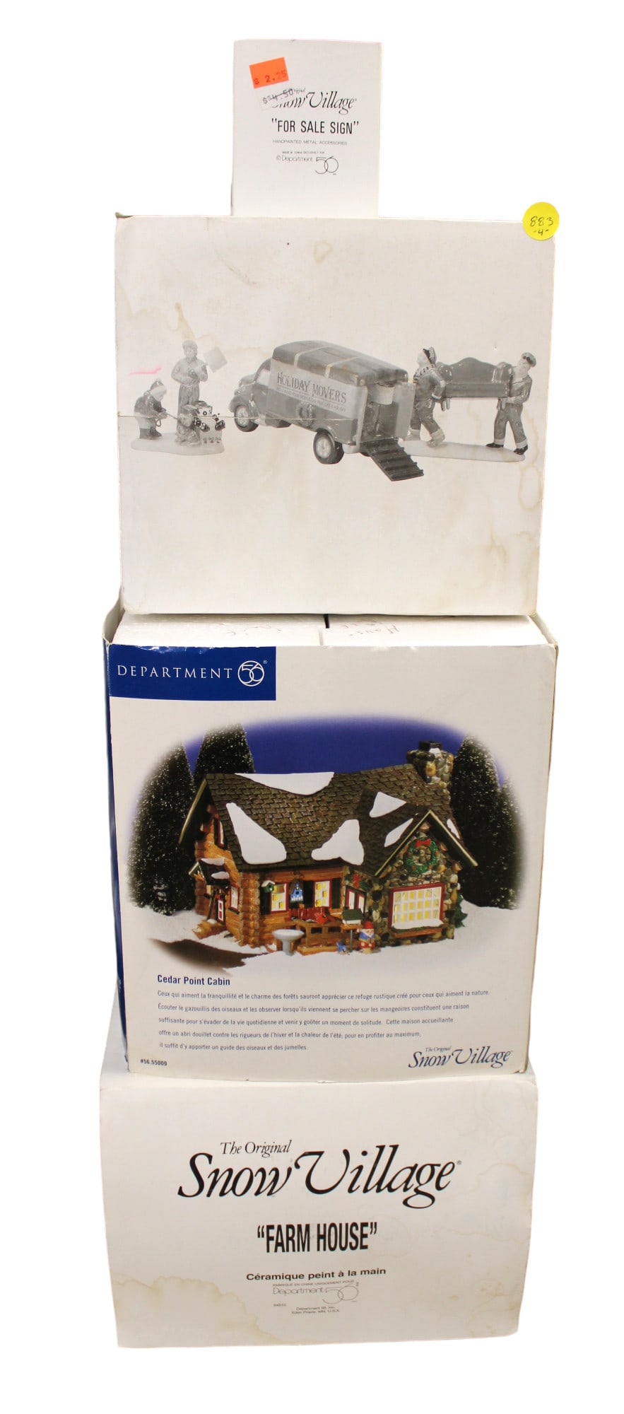 4 Department 56 Snow Village Series in boxes: no guarantee that all parts are here or been modified: 4 Department 56 Snow Village Series in boxes: no guarantee that all parts are here or been modified or damaged, sold strictly as is.