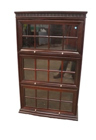 3 stack barrister style bookcase in the mahogany finish