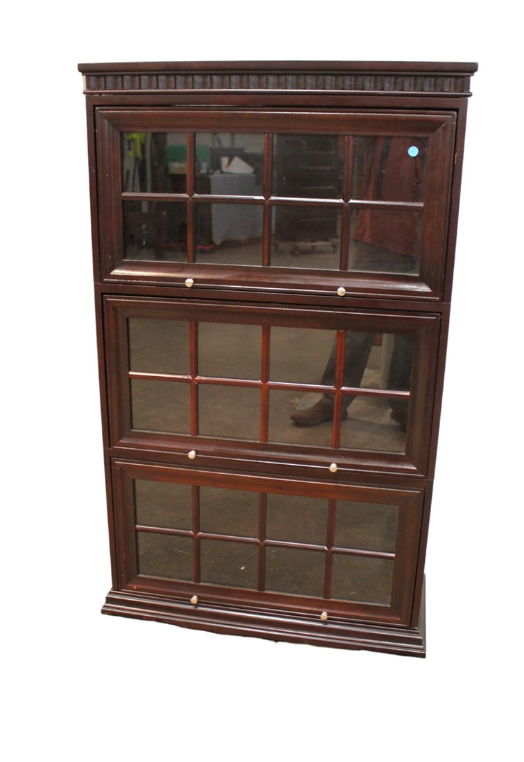 3 stack barrister style bookcase in the mahogany finish (1 of 6)