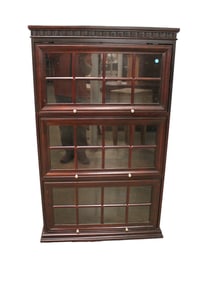3 stack barrister style bookcase in the mahogany finish