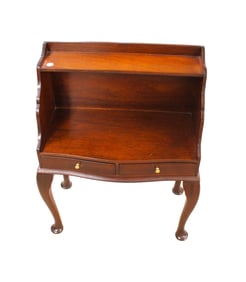 Quality solid mahogany Queen Anne stand, 2 drawer