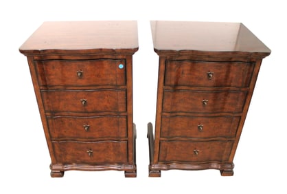 Pair Stanley Furniture night stands with cedar lined drawers, solid mahogany,  NICE, 4 drawer
