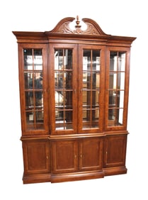 Quality china buffet, burl mahogany & inlay 4 door (2 piece)