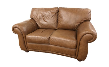 Italsofa leather 2 cushion loveseat in the brown