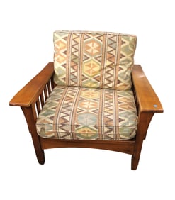 Ethan Allen solid cherry chair, arts & crafts, south west upholstery