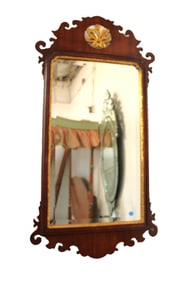 C.W. Colonial Williamsburg  mirror, mahogany framed, beveled, gilded insert top