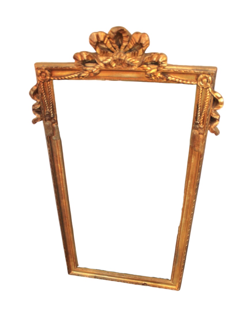 Gold painted decorator mirror, Italian style, composition frame (1 of 4)