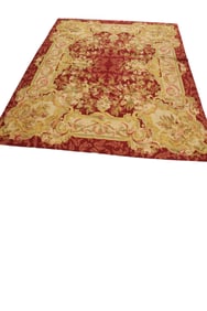 Antique rug, hand stitched, needlepoint, Victorian style, 99"w x 128"l