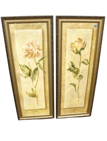 2 floral decorative prints in nice frames