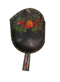 Antique tole painted 8" tin scoop