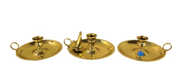 3 quality Baldwin brass finger candlesticks