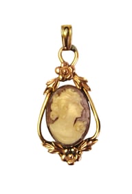 Van Dell 12kt gold filled cameo pendant, antique, Victorian