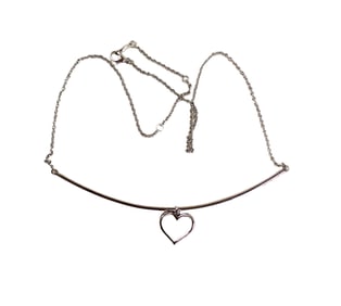 Diamond and sterling heart necklace, .34ct, approx. 14"
