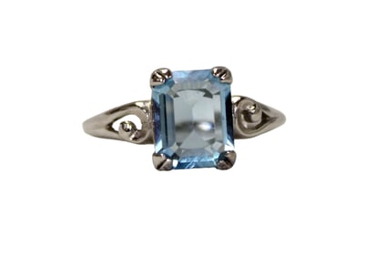 Blue topaz ring in sterling silver, approx. 7.5