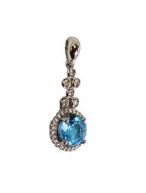 1.33 Swiss topaz & white sapphires pendant in sterling