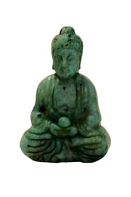 Green Jade hand carved Buddha approx. 2.5"h x 1.5"w x .75"d