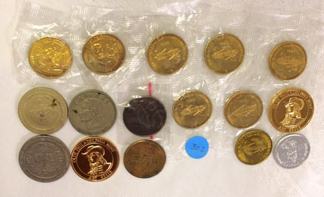 16 coins: Sunoco Comm., Bill Clinton; Casinos & others