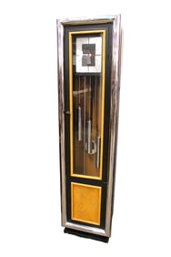 MCM Howard Miller, Herman Miller design grandmother clock, weights & pendulum
