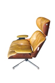 Mid Century Eames style leather lounge chair