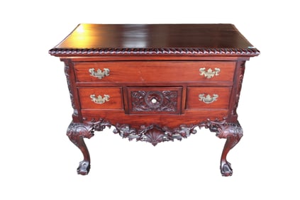 Solid mahogany Chippendale style low boy