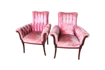 Nice pair of semi antique fireside chairs