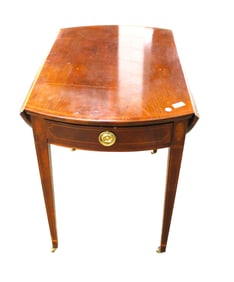 Baker Historical Charleston Pembroke table, mahogany, inlay, drop leaf